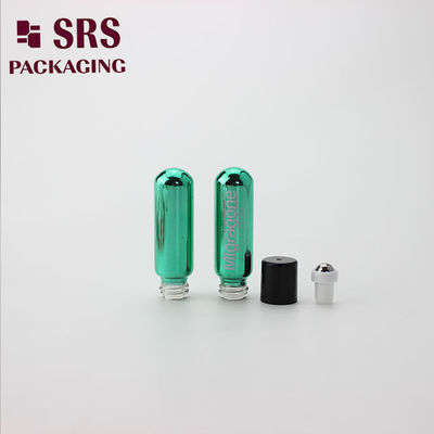 comprare Campione di profumo Roll On metallico verde da 4ml con tappo nero e sfera in acciaio fabbricazione online