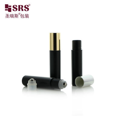 comprare Flacone roller nero smerigliato da 10 ml per profumo, flacone roll-on vuoto per siero occhi con sfera a rullo in metallo, vendita diretta di fabbrica fabbricazione online