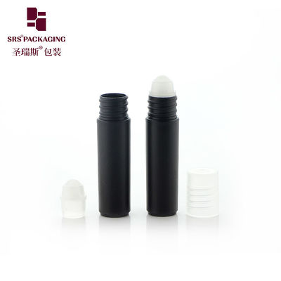 comprare Flacone roll-on in plastica PCR bianca liscia da 5 ml con tappo a vite per oli essenziali e profumi fabbricazione online