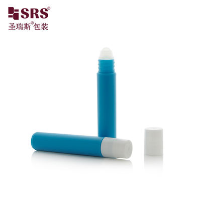 comprare Flacone roll-on in plastica bianca liscia da 7 ml con tappo a vite per oli essenziali fabbricazione online