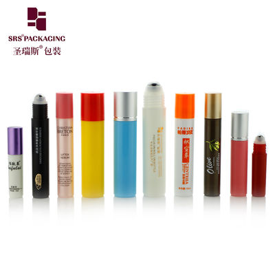 comprare Superficie liscia, flacone roll-on in plastica PP cilindrico rotondo da 20 ml per siero per la cura degli occhi fabbricazione online