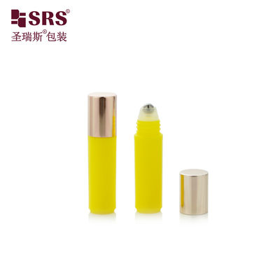 comprare Flacone roller profumo rotondo giallo brillante lucido RPA(S)-2ML con tappo oro rosa fabbricazione online