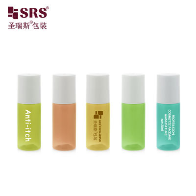comprare Flacone a rullo cosmetico in PET ambrato da 18-15 ml e 20 ml con tappo bianco fabbricazione online