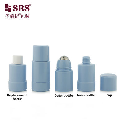 comprare Flacone roll-on deodorante blu personalizzato con meccanismo a rotazione 50ml 75ml fabbricazione online