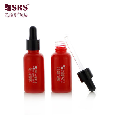 comprare D001-50ml Bottiglie per gocciolante di olio per la pancia rosso caldo su misura per prodotti sensibili per la cura della pancia con capo gocciolante in plastica in PP nero lucido con pipetta di vetro fabbricazione online