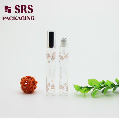 comprare Rotolo su flacone in vetro per olio essenziale di colore trasparente SRS da 10 ml con tappo in alluminio argentato fabbricazione online