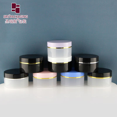 comprare SRSQ-100g Private Label Bottiglia di crema di plastica rotonda priva di BPA con coperchio a vite fabbricazione online