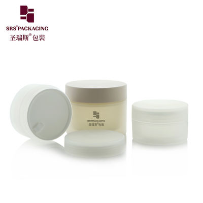 comprare SRSJK-100g 150g 200g 250g Bianco Vaso di plastica ecologico con doppia parete Contenitore per l'iniezione di muffe ghiacciate con coperchio a vite per crema di burro con stampa a seta fabbricazione online