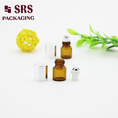 comprare SRS vuoto 1 ml mini rotolo di vetro ambra su bottiglia con tappo in argento in alluminio fabbricazione online