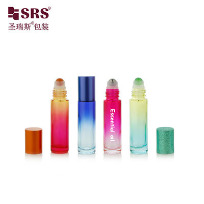 comprare BLPM-10ml Bottiglia a rulli di vetro colorato modellato su misura con tappo di vetro e plastica Opzione con palla di pietre preziose per profumi fabbricazione online