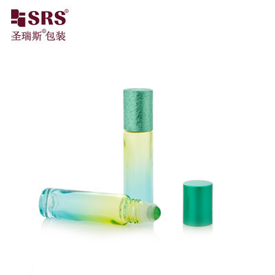 comprare BLPM-10ml Acqua Green Gradient Industrial Glass Perfume Vial Container With Roller Ball For Personal Care Skincare Essence fabbricazione online