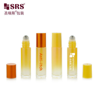 comprare Flacone roller in vetro stampato BLPM-10ml con colore giallo sfumato opaco Personalizzazione Campione gratuito con sfera in acciaio per profumo fabbricazione online