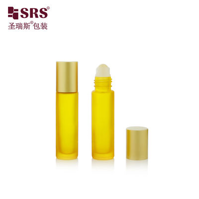 comprare Flacone roll-on in vetro a parete spessa con sfera in acciaio inossidabile BLPM-10ml per essenze skincare, con tappo oro opaco per profumo. fabbricazione online