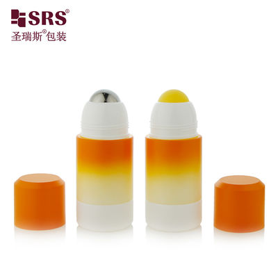 comprare RPPE ((P) -50ML Gradiente vuoto Arancione Bianco Disegno Personalizzato Rollo Su Bottiglia Prodotto Con Logo Stampa Gialla Sfera Cava Per L'Applicazione Di Soothin Gel fabbricazione online