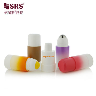 comprare Flacone di profumo roll-on ricaricabile in plastica PP PCR da 50 ml 75 ml, design cilindrico rotondo ecologico per la cura personale fabbricazione online