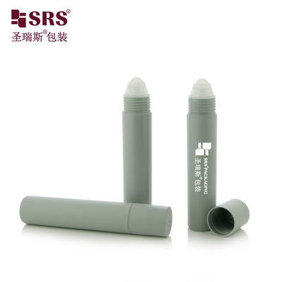 comprare Flacone cilindrico da 20ml Grigio Caldo Opaco con applicatore a sfera a rulli in PP e tappo a vite per confezionamento di stick profumati deodoranti fabbricazione online