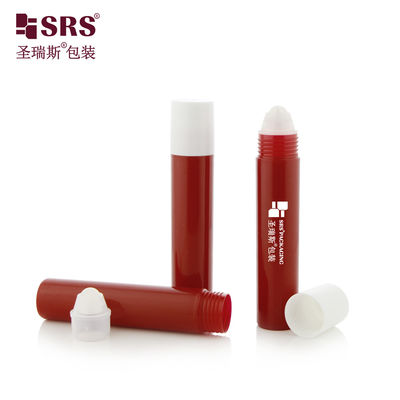 comprare Confezione cosmetica per la cura personale Bottiglie a rullo in plastica rossa lucida personalizzate con tappo bianco 20 ml Imballaggio primario fabbricazione online