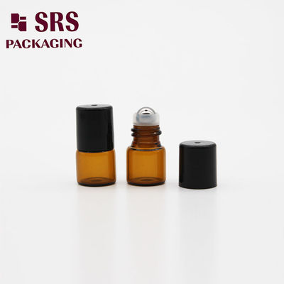 comprare Flacone roller vuoto SRS da 2 ml in vetro ambrato con tappo in plastica nera fabbricazione online
