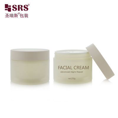 comprare SRSJK-250g Eco Friendly Frosted Clear Plastic Cream Jar Laboratory Double Wall Jar With Round Cylindrical Shape Jar Packaging Per cosmetici fabbricazione online