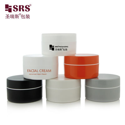 comprare SRSJK-100g Vasetto in plastica PP di colore bianco nero con design multicolore, dimensioni compatte, con coperchio ermetico e bordo dorato per crema, burro, cura del viso, lozione, crema per il collo fabbricazione online