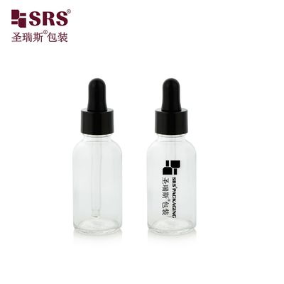 comprare D001-50ml Flacone contagocce in vetro trasparente vuoto per prodotti farmaceutici e per la cura personale con personalizzazione del logo serigrafato su vetro fabbricazione online