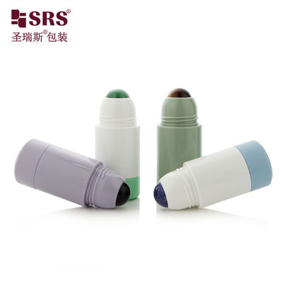 comprare Flacone roller in plastica PP PCR riutilizzabile vuoto da 50 ml con sfera di pietra preziosa per imballaggio cosmetico e farmaceutico fabbricazione online