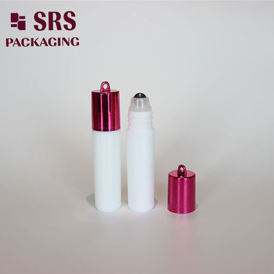 comprare Flacone roll-on cosmetico vuoto SRS da 5 ml in plastica bianca con tappo a gancio fabbricazione online