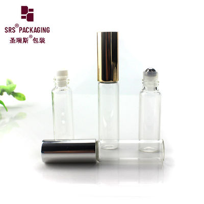 comprare Flacone roll-on per profumo cosmetico vuoto in vetro rotondo trasparente, colore trasparente, 5 ml fabbricazione online