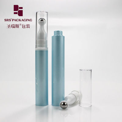 comprare Rotolo su flacone blu crema in plastica senz'aria per pressa cosmetica vuota da 5 ml 10 ml 12 ml 15 ml fabbricazione online
