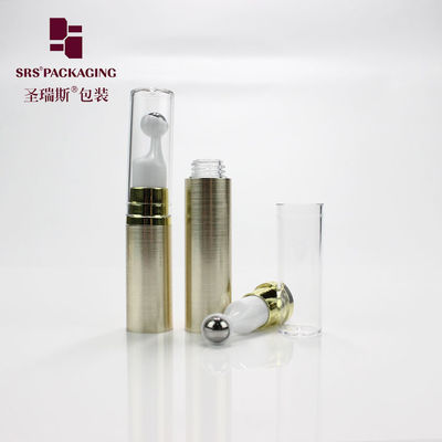 comprare Flacone roller per crema occhi mini in plastica vuota color oro da 5 ml 10 ml 12 ml 15 ml fabbricazione online
