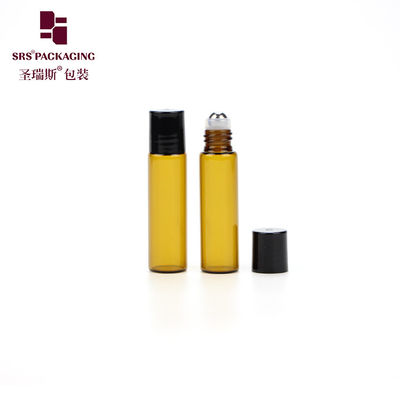 comprare Flacone roll-on in vetro a parete sottile cosmetico mini vuoto colore ambra 5ml fabbricazione online