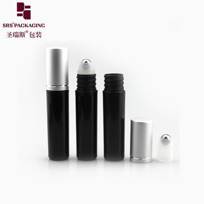 comprare RPA-5ML Bottiglia nera a rulli con finitura ghiacciata Disponibile contenitore a sfera a rulli da 5 ml con tappo a vite a sfera di acciaio in metallo fabbricazione online