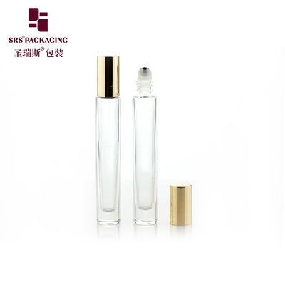comprare Flacone roller in vetro per oli essenziali cilindrico vuoto GB1 da 10 ml con tappo in metallo oro argento fabbricazione online