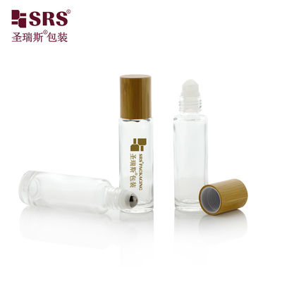 Set di bottiglie roll-on in vetro da parete da 15 ml con tappo in bambù per oli essenziali