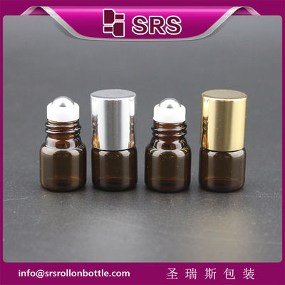 bottiglia a rulli di vetro del produttore e rotolo di vetro ambra da 1 ml su penna per palla di acciaio