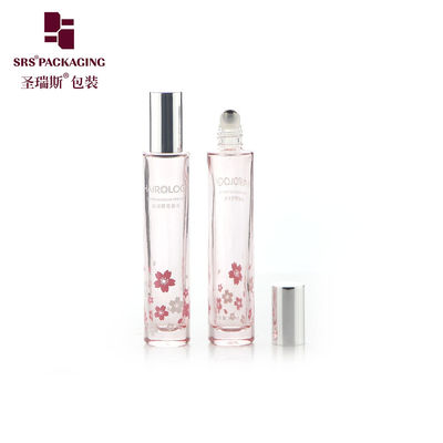 GB1-15ml Bottiglia a rulli di vetro a fondo spessore modellato imballaggio cosmetico tappo in alluminio
