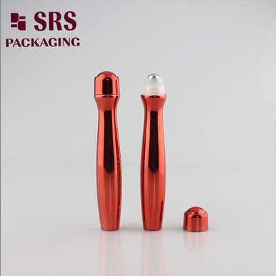 SRS8447-15ML Fascinante Rosso lucido e vuoto Rollo di plastica su bottiglia con stampa