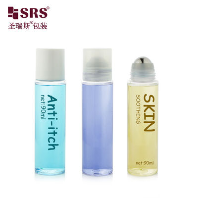 Flacone applicatore a rullo in acciaio PET trasparente da 30-90 ml per gel rinfrescante