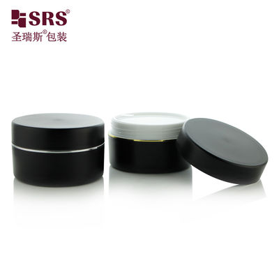 SRSJK-100g Eco-friendly Cosmetic Packaging Solutions Men Cosmetic Black 100g Crema Bottone In Plastica Per Scrub del Corpo