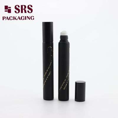 SRS cosmetico vuoto flacone roller per profumo in vetro nero opaco da 10 ml
