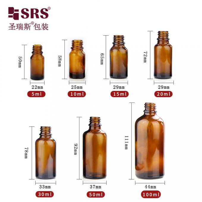 Flacone contagocce in vetro nero da 5ml 10ml 15ml 20ml 30ml 50ml 100ml per olio 1